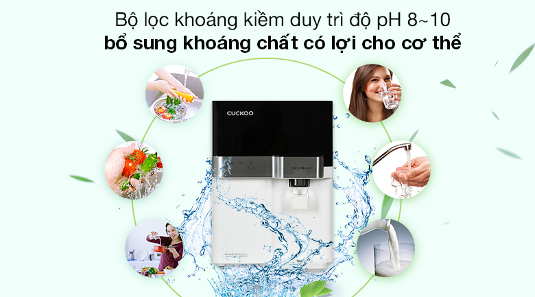 Bộ lọc khoáng kiềm duy trì pH - Máy lọc nước RO Cuckoo CP-RRP702MBK 4 lõi