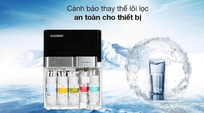 Cảnh báo thay thế lõi lọc - Máy lọc nước RO Cuckoo CP-RRP702MBK 4 lõi