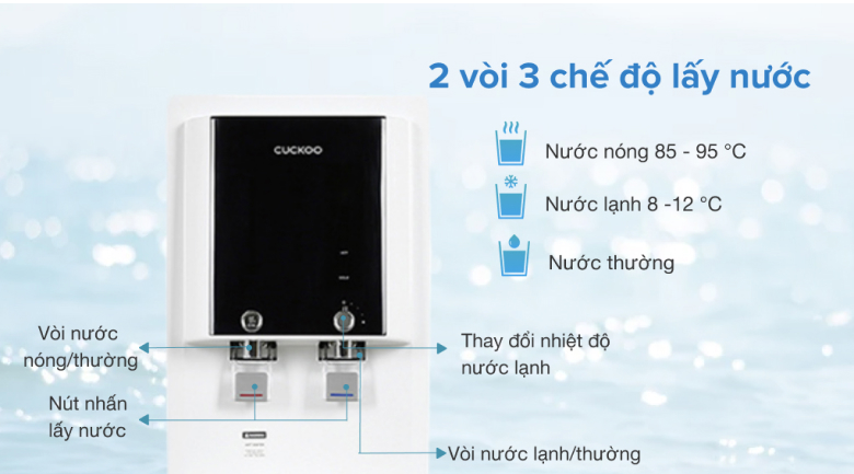 Vòi lấy nước - Máy lọc nước RO nóng lạnh Cuckoo CP-QRP2001SW 4 lõi