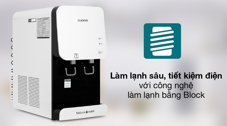 Làm lạnh bằng block - Máy lọc nước Nano nóng lạnh Cuckoo CP-FN601HW 4 lõi