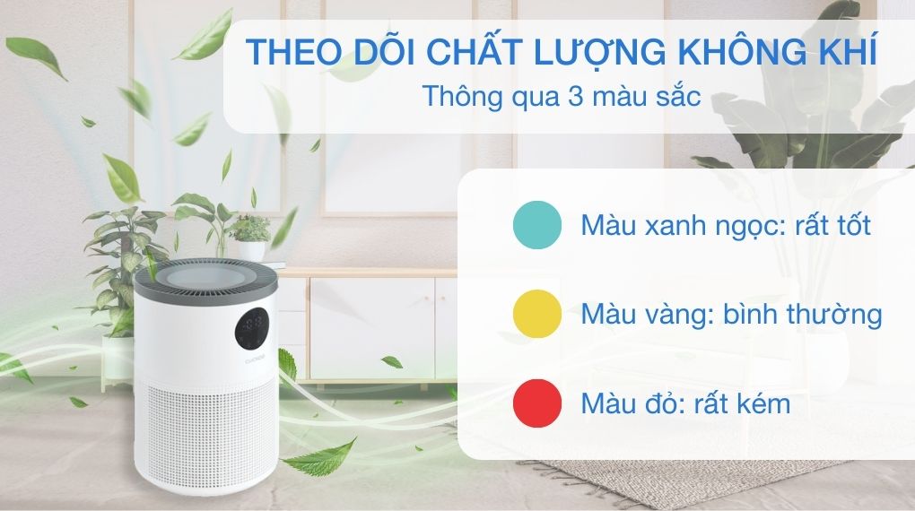 Máy lọc không khí Cuckoo CAC-AF1110FW/WHCKV 30W - Đèn báo chất lượng không khí