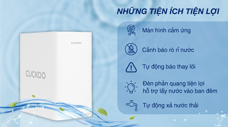 Máy lọc nước RO Cuckoo CP-YR701UW 3 lõi - Tiện ích