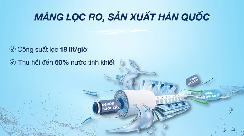 Máy lọc nước RO Cuckoo CP-YR701UW 3 lõi - Công suất, tỉ lệ lọc