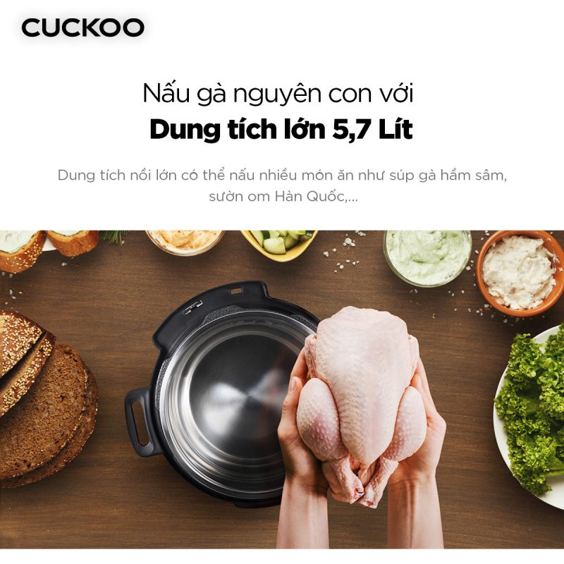 NỒI ÁP SUẤT ĐA NĂNG CUCKOO CMC-A0655FB MÀU ĐEN DUNG TÍCH 5.7L 5