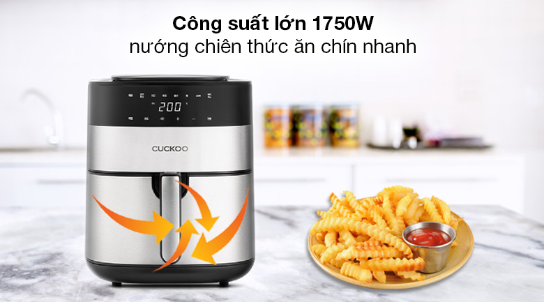 NỒI CHIÊN KHÔNG DẦU CUCKOO CAF-G0510T/BKVNCV MÀU ĐEN 4,8L 4