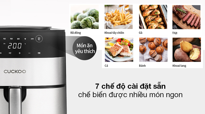 NỒI CHIÊN KHÔNG DẦU CUCKOO CAF-G0510T/BKVNCV MÀU ĐEN 4,8L 6