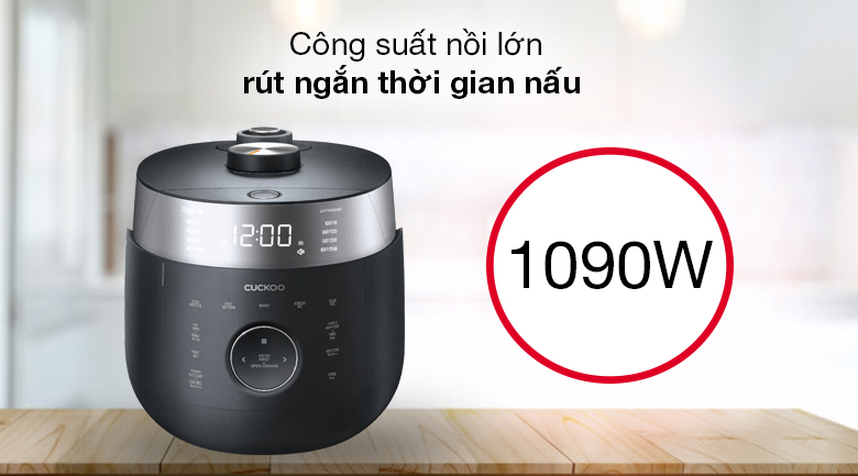 Nồi cơm cao tần Cuckoo 1.08 lít CRP-LHTR0609F/BKSIVNCV - Tiết kiệm thời gian nấu với công suất mạnh mẽ 1090W