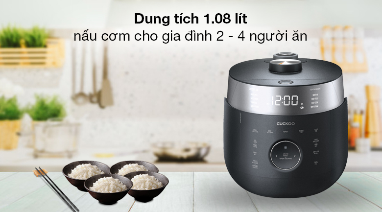 Nồi cơm cao tần Cuckoo 1.08 lít CRP-LHTR0609F/BKSIVNCV - Dung tích 1.08 lít