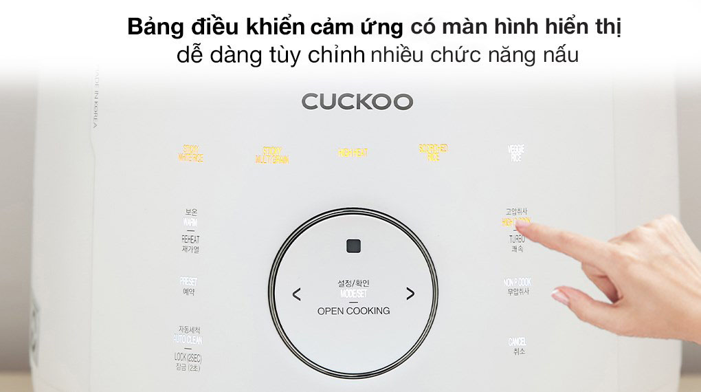 Nồi cơm áp suất cao tần Cuckoo 1.08 lít CRP-LHTR0609F/WHSIVNCV - Điều khiển