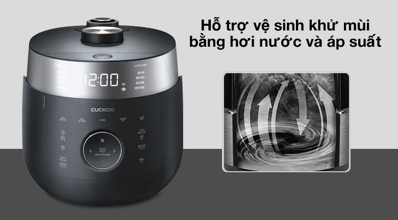 Vệ sinh bằng hơi nước - Nồi cơm cao tần Cuckoo 1.8 lít CRP-LHTR1009F/BKSIVNCV