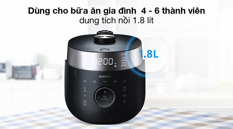 1.8 lít - Nồi cơm cao tần Cuckoo 1.8 lít CRP-LHTR1009F/BKSIVNCV