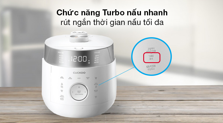 Nồi cơm cao tần Cuckoo 1.8 lít CRP-LHTR1009F/WHSIVNCV - Nồi cơm điện Cuckoo tăng tốc độ nấu với chức năng Turbo nấu nhanh