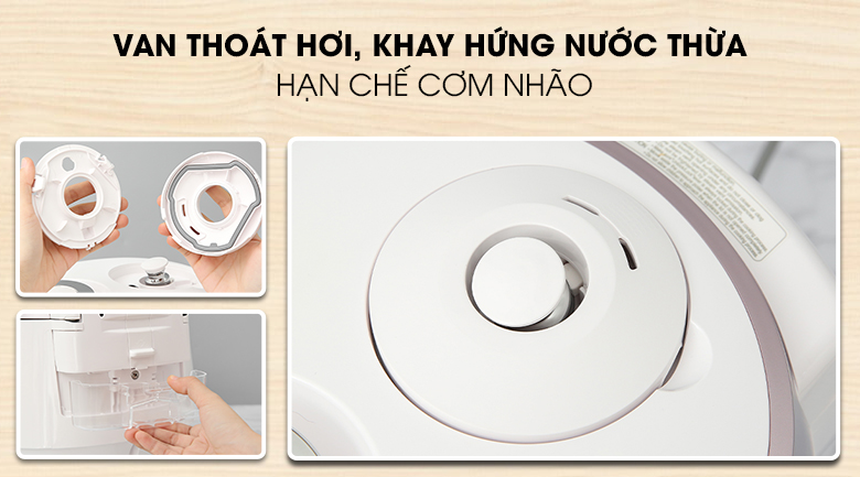 Van thoát hơi và khay hứng nước - Nồi cơm điện tử Cuckoo CRP-PK1000S 1.8 lít