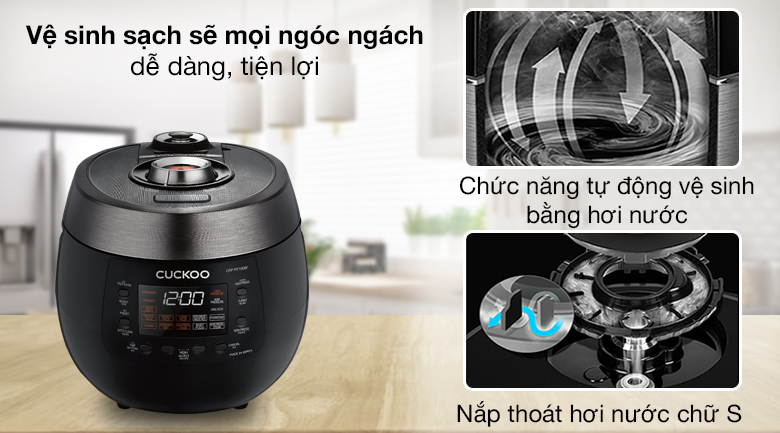 Vệ sinh - Nồi cơm áp suất điện tử Cuckoo 1.8 lít CRP-RT1008F/BKTSVNCV