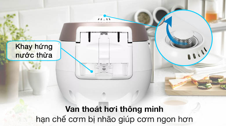 Van thoát hơi thông minh - Nồi cơm áp suất điện tử Cuckoo 1.8 lít CRP-RT1008F/WHPGVN