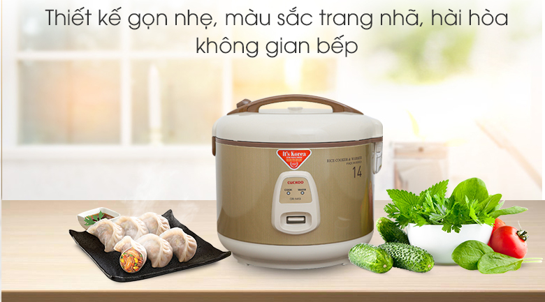 Nồi cơm điện CUCKOO CR-1413/GOIVVNCV MÀU VÀNG DUNG TÍCH 2.5L 