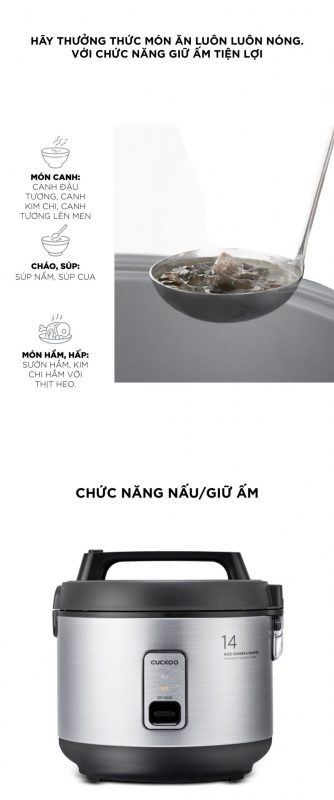 Nồi cơm điện CUCKOO CR-1420S MÀU BẠC DUNG TÍCH 2.5L 4