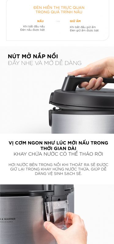 Nồi cơm điện CUCKOO CR-1420S MÀU BẠC DUNG TÍCH 2.5L 3