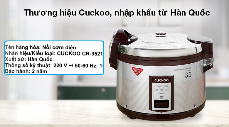 Nồi cơm điện tử CUCKOO CR-3521R MÀU ĐỎ RƯỢU DUNG TÍCH 6.3L 1