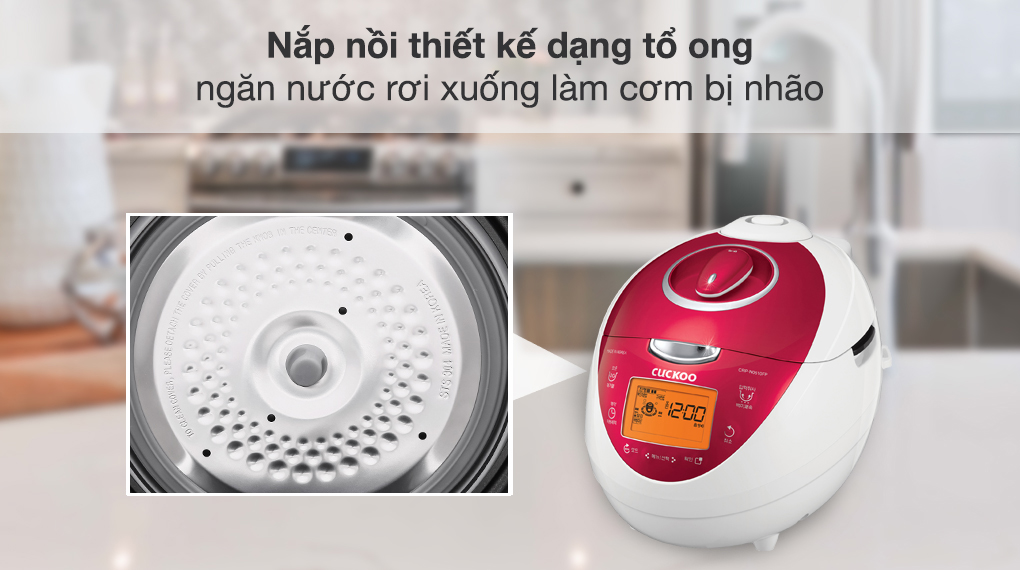 Nồi cơm điện tử Cuckoo CRP-N0601F 1.08 lít - nắp nồi dạng tổ ong