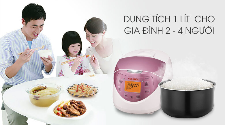 Nồi cơm điện tử CUCKOO CR-0631F/IVPIVNCV MÀU HỒNG TÍM DUNG TÍCH 1.0L 2