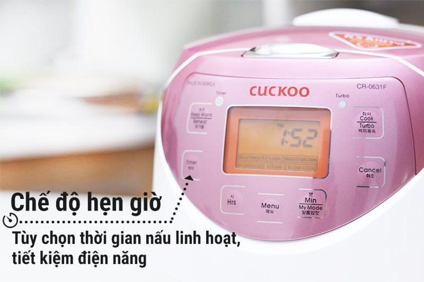 Nồi cơm điện tử CUCKOO CR-0631F/IVPIVNCV MÀU HỒNG TÍM DUNG TÍCH 1.0L6